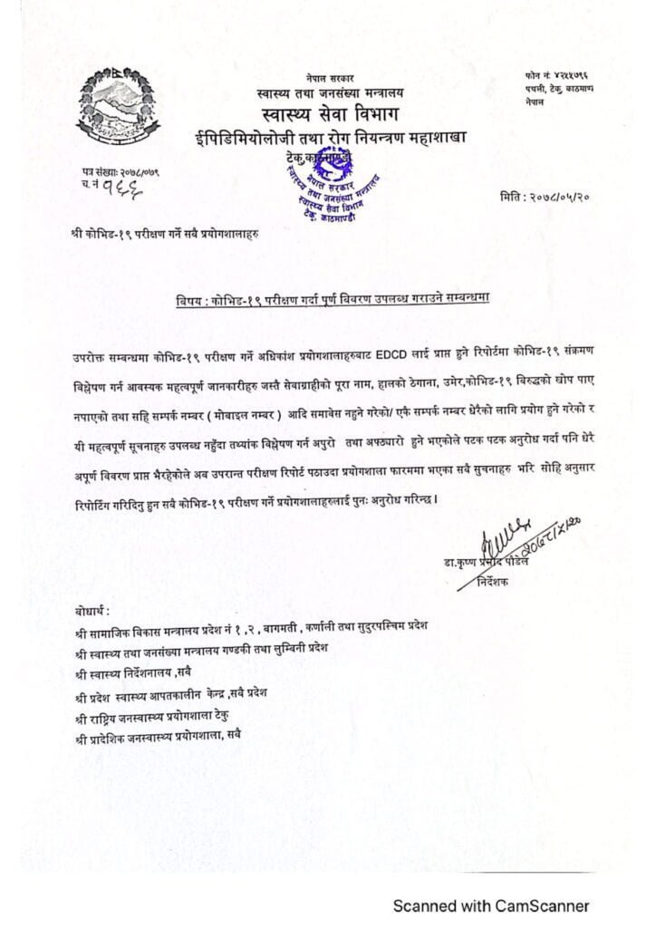 Important Notice regarding COVID-19 Laboratory Reporting 4 COVID-19 lab reporting