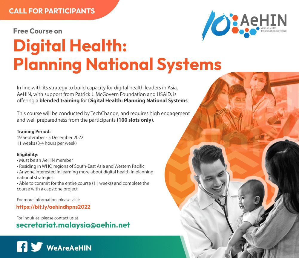 Call for Participants: Free Course on Digital Health Planning National Systems 4 Call for Participants: Free Course on Digital Health Planning National Systems